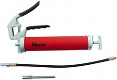 Proto - 3,600 Max psi, Flexible Pistol Grease Gun - 14 oz (Cartridge) & 16 oz (Bulk) Capacity, 1/8 Thread Outlet, 3-Way, Bulk, Cartridge & Filler Pump - A1 Tooling