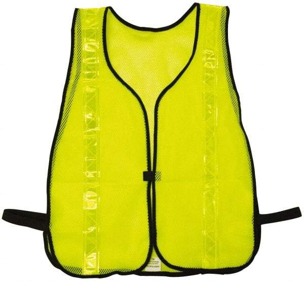 NMC - One Size Fits Most High Visibility Lime Mesh/Solid General Purpose Vest - Hook & Loop Closure, Polyester - A1 Tooling