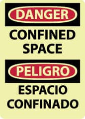 NMC - "Danger - Confined Space", 14" Long x 10" Wide, Rigid Plastic Safety Sign - Rectangle, 0.05" Thick, Use for Accident Prevention - A1 Tooling