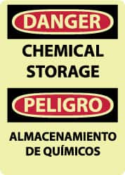 NMC - "Danger - Chemical Storage", 14" Long x 10" Wide, Rigid Plastic Safety Sign - Rectangle, 0.05" Thick, Use for Hazardous Materials - A1 Tooling