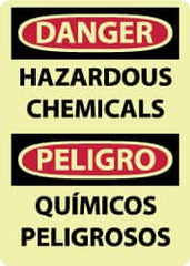 NMC - "Danger - Hazardous Chemicals", 14" Long x 10" Wide, Rigid Plastic Safety Sign - Rectangle, 0.05" Thick, Use for Hazardous Materials - A1 Tooling