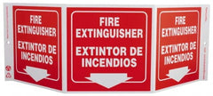 NMC - Fire Extinguisher, Rigid Plastic Fire Sign - 20" Wide x 7-1/2" High, English/Spanish - A1 Tooling