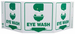 NMC - "Eye Wash", 7-1/2" Long x 20" Wide, Rigid Plastic Safety Sign - Rectangle, 0.01" Thick, Use for First Aid - A1 Tooling