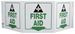 NMC - "First Aid", 7-1/2" Long x 20" Wide, Rigid Plastic Safety Sign - Rectangle, 0.01" Thick, Use for First Aid - A1 Tooling