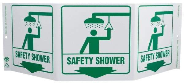 NMC - "Safety Shower", 7-1/2" Long x 20" Wide, Rigid Plastic Safety Sign - Rectangle, 0.01" Thick, Use for First Aid - A1 Tooling