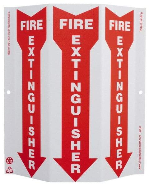 NMC - Fire Extinguisher, Rigid Plastic Fire Sign - 9" Wide x 12" High - A1 Tooling