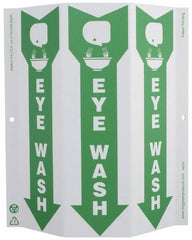 NMC - "Eye Wash", 12" Long x 9" Wide, Rigid Plastic Safety Sign - Rectangle, 0.01" Thick, Use for First Aid - A1 Tooling