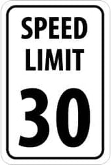 NMC - "Speed Limit 30", 18" Wide x 24" High, Aluminum Speed Limit Signs - 0.08" Thick, Black on White, Engineer Grade Reflectivity, Rectangle, Post Mount - A1 Tooling