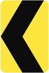 NMC - "Chevron", 12" Wide x 18" High, Aluminum Traffic Control Signs - 0.08" Thick, Black on Yellow, High Intensity Reflectivity, Rectangle, Post Mount - A1 Tooling