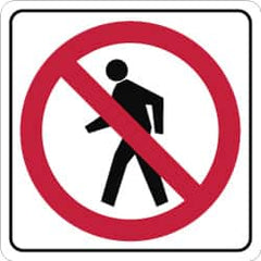 NMC - "Strike on Pedestrian Crossing", 24" Wide x 24" High, Aluminum Pedestrian Crossing Signs - 0.08" Thick, Red & Black on White, Engineer Grade Reflectivity, Square, Post Mount - A1 Tooling