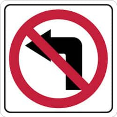 NMC - "Strike on Left Arrow", 24" Wide x 24" High, Aluminum Traffic Control Signs - 0.08" Thick, Red & Black on White, Engineer Grade Reflectivity, Square, Post Mount - A1 Tooling