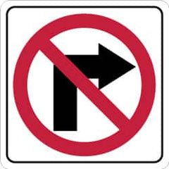 NMC - "Strike on Right Arrow", 24" Wide x 24" High, Aluminum Traffic Control Signs - 0.08" Thick, Red & Black on White, Engineer Grade Reflectivity, Square, Post Mount - A1 Tooling