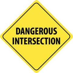 NMC - "Dangerous Intersection", 24" Wide x 24" High, Aluminum Traffic Control Signs - 0.08" Thick, Black on Yellow, Engineer Grade Reflectivity, Diamond, Post Mount - A1 Tooling