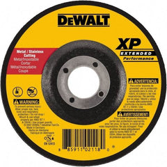 DeWALT - 24 Grit, 9" Wheel Diam, 1/4" Wheel Thickness, Type 27 Depressed Center Wheel - Zirconia Alumina, Resinoid Bond, 6,600 Max RPM, Compatible with Angle Grinder - A1 Tooling