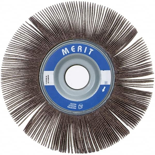 Merit Abrasives - 10" Diam, 60 Grit Ceramic Unmounted Flap Wheel - 1-3/4" Hole, 3" Wide, Coated, Medium Grade, 4,000 Max RPM , Cloth Backing - A1 Tooling