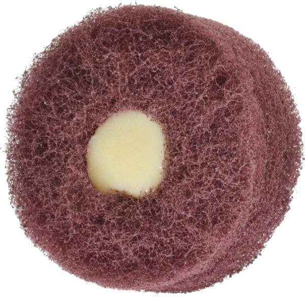 Merit Abrasives - 2" Diam, Medium Mounted Scrubber Buffing Wheel - 3 Ply, Very Fine Grade, 1/4" Shank Diam, 12,000 RPM - A1 Tooling