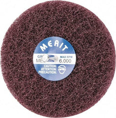 Merit Abrasives - 4" Diam, Medium Mounted Scrubber Buffing Wheel - 2 Ply, Medium Grade, 1/4" Shank Diam, 6,000 RPM - A1 Tooling