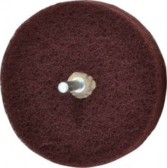 Merit Abrasives - 4" Diam, Medium Mounted Scrubber Buffing Wheel - 3 Ply, Very Fine Grade, 1/4" Shank Diam, 6,000 RPM - A1 Tooling