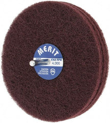 Merit Abrasives - 5" Diam, Medium Mounted Scrubber Buffing Wheel - 3 Ply, Very Fine Grade, 1/4" Shank Diam, 4,000 RPM - A1 Tooling