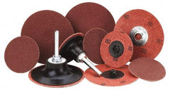 Merit Abrasives - 3" Disc Diam, 24 Grit, Aluminum Oxide Quick Change Disc - Type R Attaching System, Coated, Maroon, Very Coarse Grade, 20,000 RPM - A1 Tooling