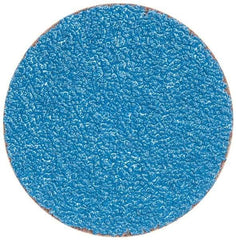 Merit Abrasives - 3" Disc Diam, 36 Grit, Zirconia Alumina Quick Change Disc - Type S Attaching System, Coated, Blue, Very Coarse Grade, 20,000 RPM - A1 Tooling