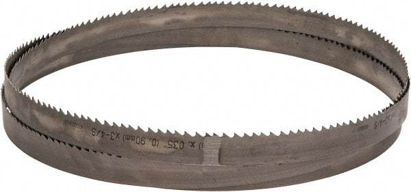 Starrett - 3 to 4 TPI, 10' 10-1/2" Long x 1" Wide x 0.035" Thick, Welded Band Saw Blade - Bi-Metal, Toothed Edge, Raker Tooth Set, Contour Cutting - A1 Tooling