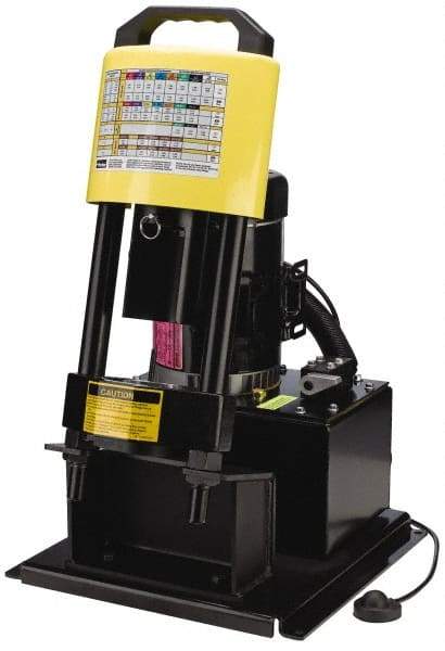 Parker - 3/16 to 1-1/4" Cut Diam, 30 Ton Bench Mount Hose Crimper - 8 sec Cycle, 19" Wide x 27-1/2" High x 23" Deep - A1 Tooling