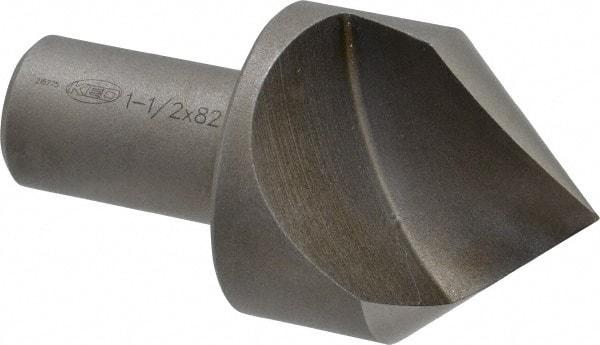 Keo - 1-1/2" Head Diam, 3/4" Shank Diam, 1 Flute 82° High Speed Steel Countersink - Bright Finish, 2-7/8" OAL, Single End, Straight Shank, Right Hand Cut - A1 Tooling