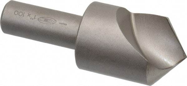 Keo - 1" Head Diam, 1/2" Shank Diam, 1 Flute 100° High Speed Steel Countersink - Bright Finish, 2-3/4" OAL, Single End, Straight Shank, Right Hand Cut - A1 Tooling