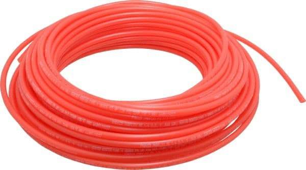 Parker - 11/64" ID x 1/4" OD, 0.04" Wall Thickness, 100' Long, Polyethylene Tube - Red, 120 Max psi, -80 to 150°F - A1 Tooling