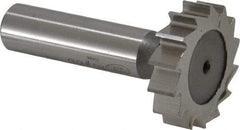 Keo - 1-1/4" Diam x 5/16" Face Width, High Speed Steel, 14 Teeth, Shank Connection Woodruff Keyseat Cutter - Uncoated, 2-5/16" OAL x 1/2" Shank, Straight Teeth, ANSI 1010, Old Standard D - A1 Tooling