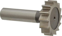 Keo - 1-3/8" Diam x 3/8" Face Width, High Speed Steel, 14 Teeth, Shank Connection Woodruff Keyseat Cutter - Uncoated, 2-3/8" OAL x 1/2" Shank, Straight Teeth, ANSI 1211, Old Standard F - A1 Tooling