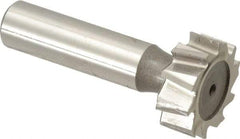 Keo - 1" Diam x 3/8" Face Width, High Speed Steel, 10 Teeth, Shank Connection Woodruff Keyseat Cutter - Uncoated, 2-3/8" OAL x 1/2" Shank, Staggered Teeth, ANSI 1208, Old Standard 152 - A1 Tooling