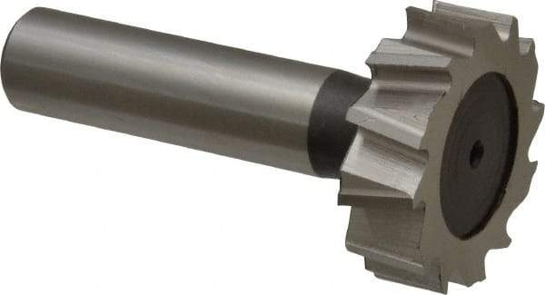 Keo - 1-1/4" Diam x 3/8" Face Width, High Speed Steel, 12 Teeth, Shank Connection Woodruff Keyseat Cutter - Uncoated, 2-3/8" OAL x 1/2" Shank, Staggered Teeth, ANSI 1210, Old Standard E - A1 Tooling