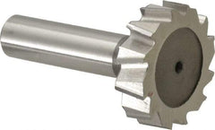 Keo - 1-3/8" Diam x 3/8" Face Width, High Speed Steel, 12 Teeth, Shank Connection Woodruff Keyseat Cutter - Uncoated, 2-3/8" OAL x 1/2" Shank, Staggered Teeth, ANSI 1211, Old Standard F - A1 Tooling