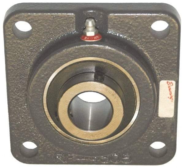 Browning - 3/4" ID, 3-3/8" OAL x 3-3/8" OAH 4-Bolt Flange Air Handling - 1,444 Lb Static Cap, 2,611 Lb Dyn Cap, 2-1/2" Btw Mnt Hole Ctrs, Cast Iron - A1 Tooling