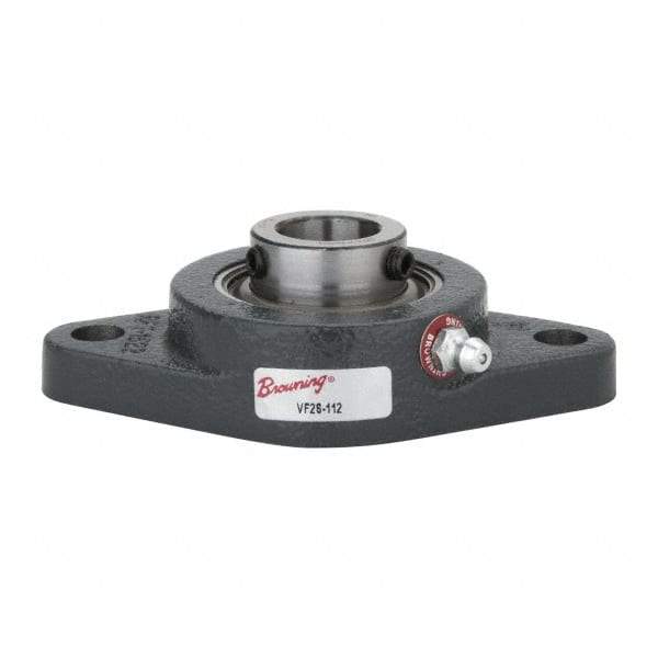 Browning - 3/4" ID, 4-13/32" OAL x 2-1/2" OAH 2-Bolt Flange - 1,444 Lb Static Cap, 2,611 Lb Dyn Cap, 3-17/32" Btw Mnt Hole Ctrs, Cast Iron - A1 Tooling