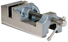 Palmgren - 3" Jaw Opening Capacity x 1-1/2" Throat Depth, Horizontal Drill Press Vise - 2-7/16" Wide Jaw, Stationary Base, Standard Speed, 7-1/2" OAL x 2-9/16" Overall Height, Cast Iron - A1 Tooling