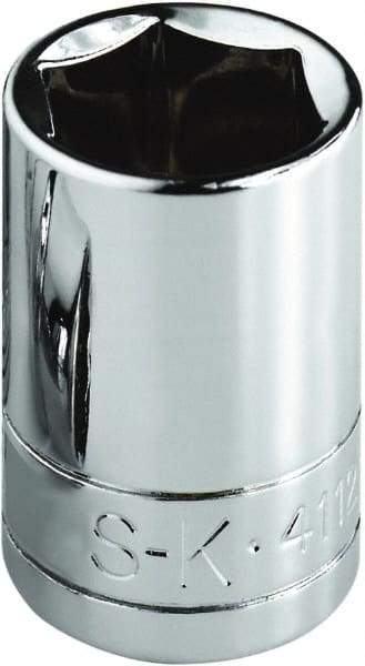 SK - 3/8", 1/4" Drive, Standard Hand Socket - 6 Points, Steel, Chrome Finish - A1 Tooling