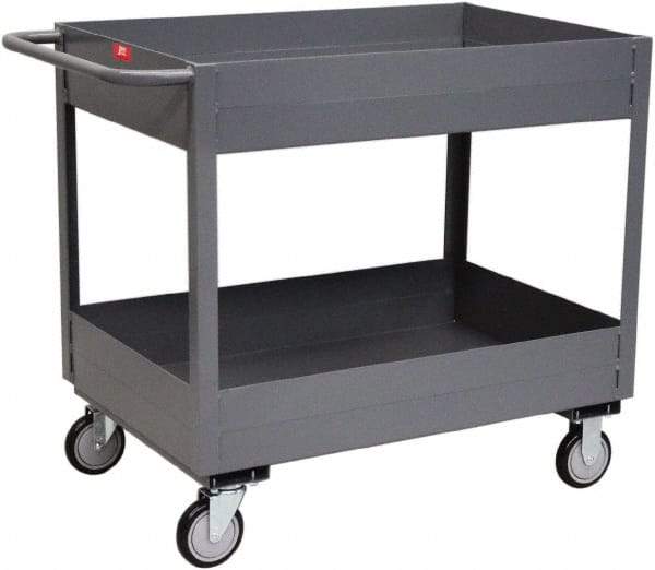 Jamco - 1,200 Lb Capacity, 30" Wide x 24" Long x 39" High Deep Shelf Cart - 2 Shelf, Steel - A1 Tooling