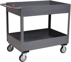 Jamco - 1,200 Lb Capacity, 18" Wide x 30" Long x 35" High Service Cart - 2 Shelf, Steel, Rubber Casters - A1 Tooling