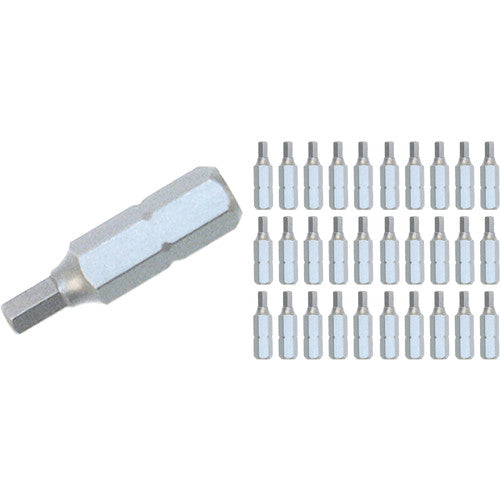 Hex Contractor Grade Insert Bit 2.5mm × 25mm (30 Piece Bulk Pack) - A1 Tooling