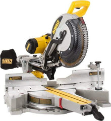 DeWALT - 15 Amp, 120 Volt, 3,800 RPM, 49° Left & Right Double Bevel Sliding Miter Saw - 5/8 or 1" Arbor, 12" Blade Diam - A1 Tooling