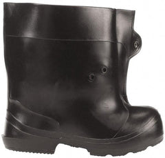 Winter Walking - Men's 6-7 (Women's 8-9) Traction Overshoes - Plain Toe, Nonslip Sole, PVC Upper, Black - A1 Tooling