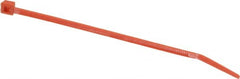 Made in USA - 4-1/8" Long Orange Nylon Standard Cable Tie - 18 Lb Tensile Strength, 1.07mm Thick, 9" Max Bundle Diam - A1 Tooling