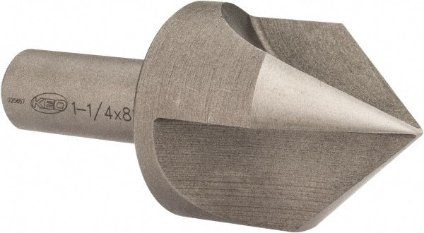 Keo - 1-1/4" Head Diam, 1/2" Shank Diam, 3 Flute 82° High Speed Steel Countersink - A1 Tooling