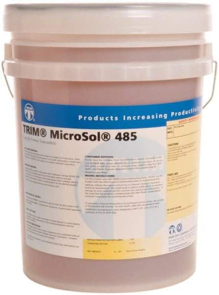 Master Fluid Solutions - Trim MicroSol 485, 5 Gal Pail Cutting & Grinding Fluid - Semisynthetic, For Machining - A1 Tooling