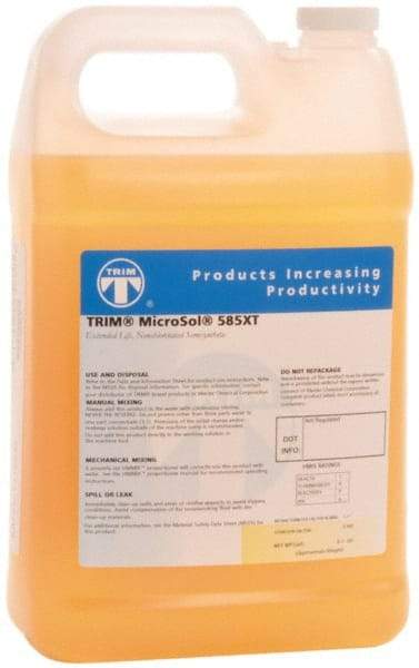 Master Fluid Solutions - Trim MicroSol 585XT, 1 Gal Bottle Cutting & Grinding Fluid - Semisynthetic, For Machining - A1 Tooling