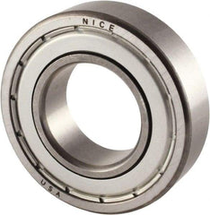 Nice - 1" Bore Diam, 2" OD, Double Shield Precision Ground Radial Ball Bearing - 9/16" Wide, 1 Row, Round Bore, 1,350 Lb Static Capacity, 2,967 Lb Dynamic Capacity - A1 Tooling