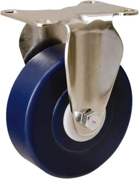 Hamilton - 4" Diam x 1-1/4" Wide x 5-1/8" OAH Top Plate Mount Rigid Caster - Polyurethane, 325 Lb Capacity, Delrin Bearing, 2-3/8 x 3-5/8" Plate - A1 Tooling